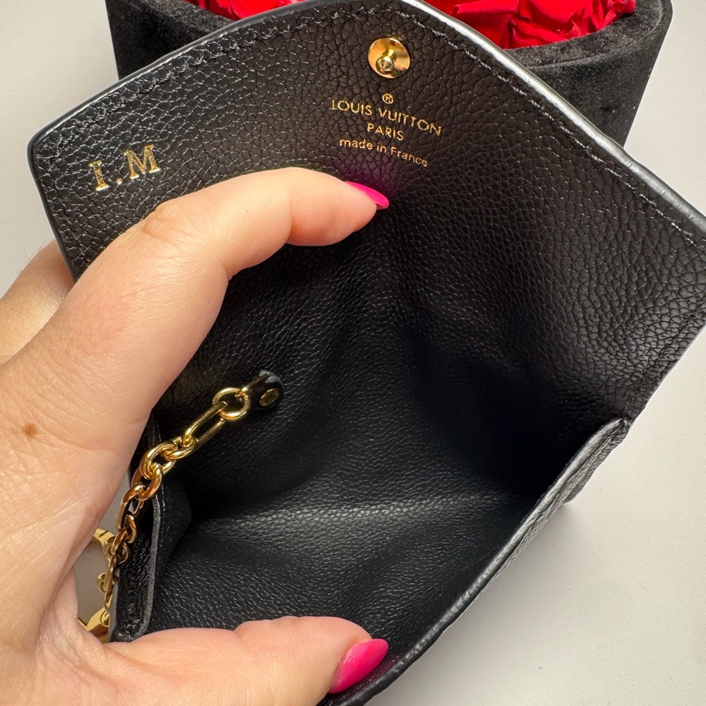 SOLD Louis Vuitton Black Key Pouch Wallet Empreinte Noir Leather w/ Key Ring - Picture 3 of 13